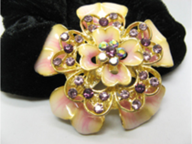 12pcs Chic Designer Hair Clips,Rhinestone Floral Clips